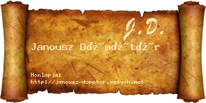 Janousz Dömötör névjegykártya